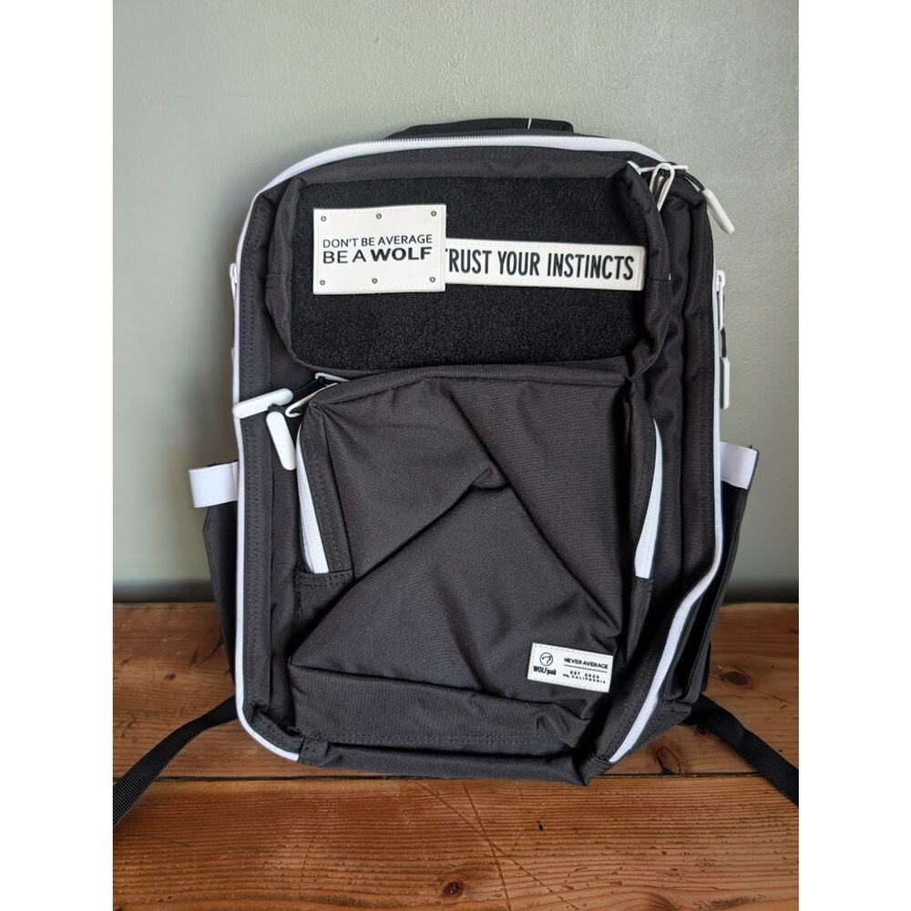 WOLFPAK Black and White Tactical Backpack , 15GYM bag